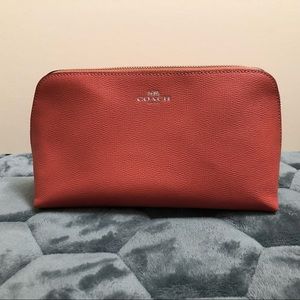 COACH Coral Leather Cosmetics Case